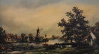 K DOUGLAS, Dutch Scene, oil on canvas, signed, framed. 106 x 67.5 cm overall.