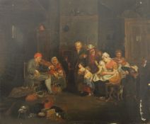 After SIR DAVID WILKIE, The Blind Fiddler, oil on canvas, unframed. 76 x 63.5 cm.
