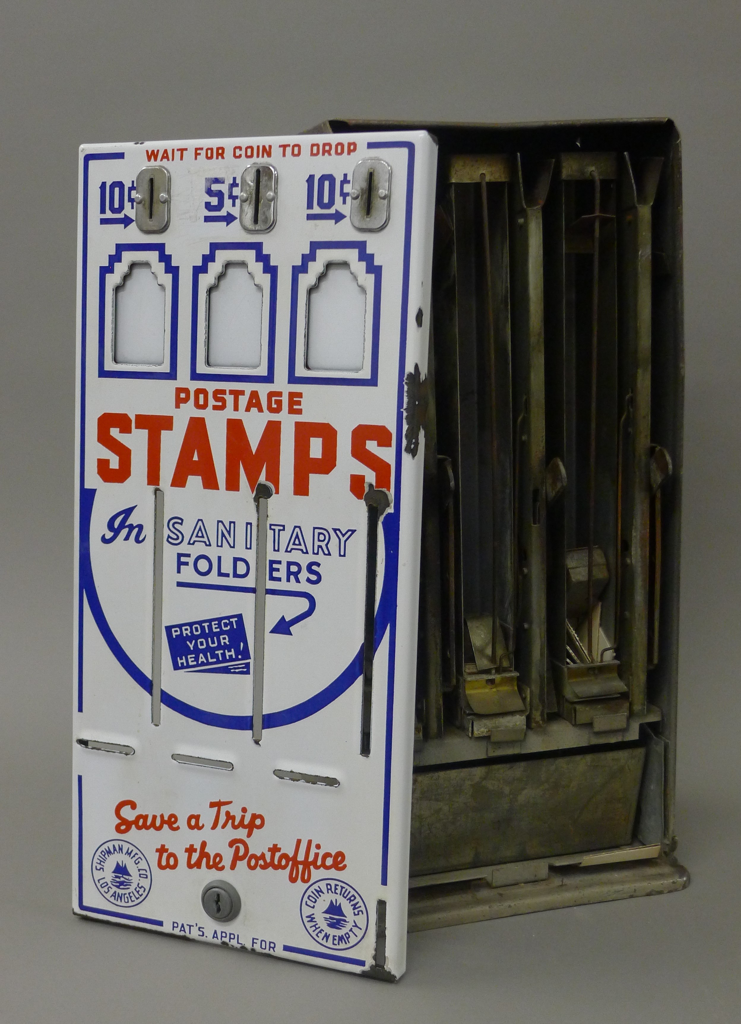 A vintage American stamp machine. 41 cm high. - Image 3 of 3