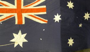 A RM stamped 1982 Australian linen flag, possible Royal Marine connection.