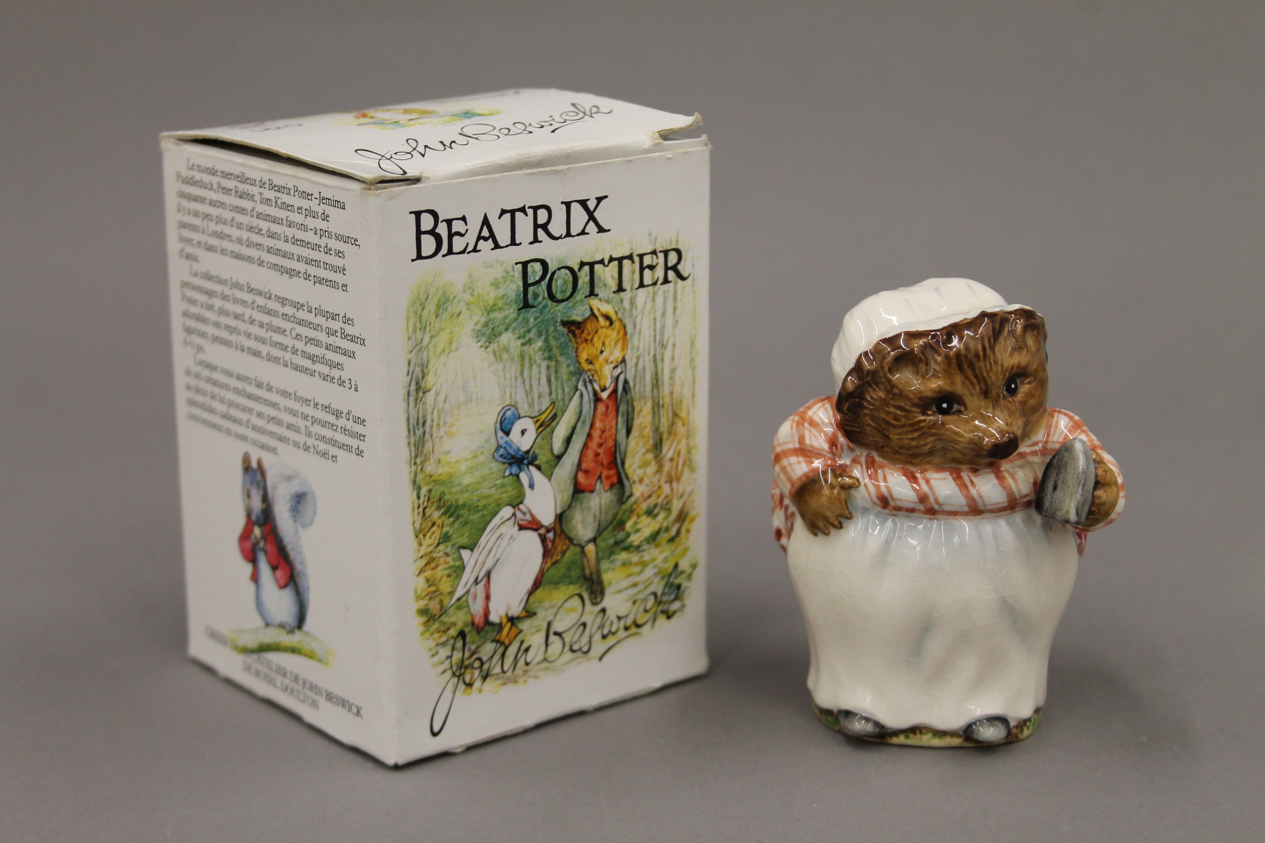A Beswick Beatrix Potter's Mrs Tiggy-Winkle (BP 1A 1953-1955), housed in a later box. - Image 3 of 3