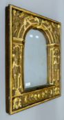 A Victorian gilt heightened wall glass. 51 x 68 cm.