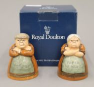 A Royal Doulton Votes for Women, Toil for Men cruet set.