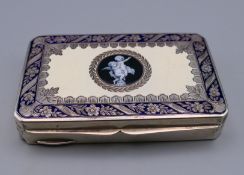 A Russian silver and enamel box. 8 cm x 5 cm.