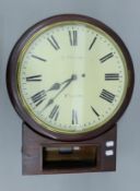 A Victorian and later drop dial clock. 42 cm diameter.