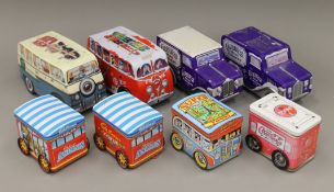 A large collection of modern novelty tins.
