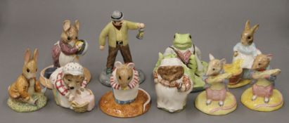 A collection of Beswick and Royal Doulton Beatrix Potter figurines.