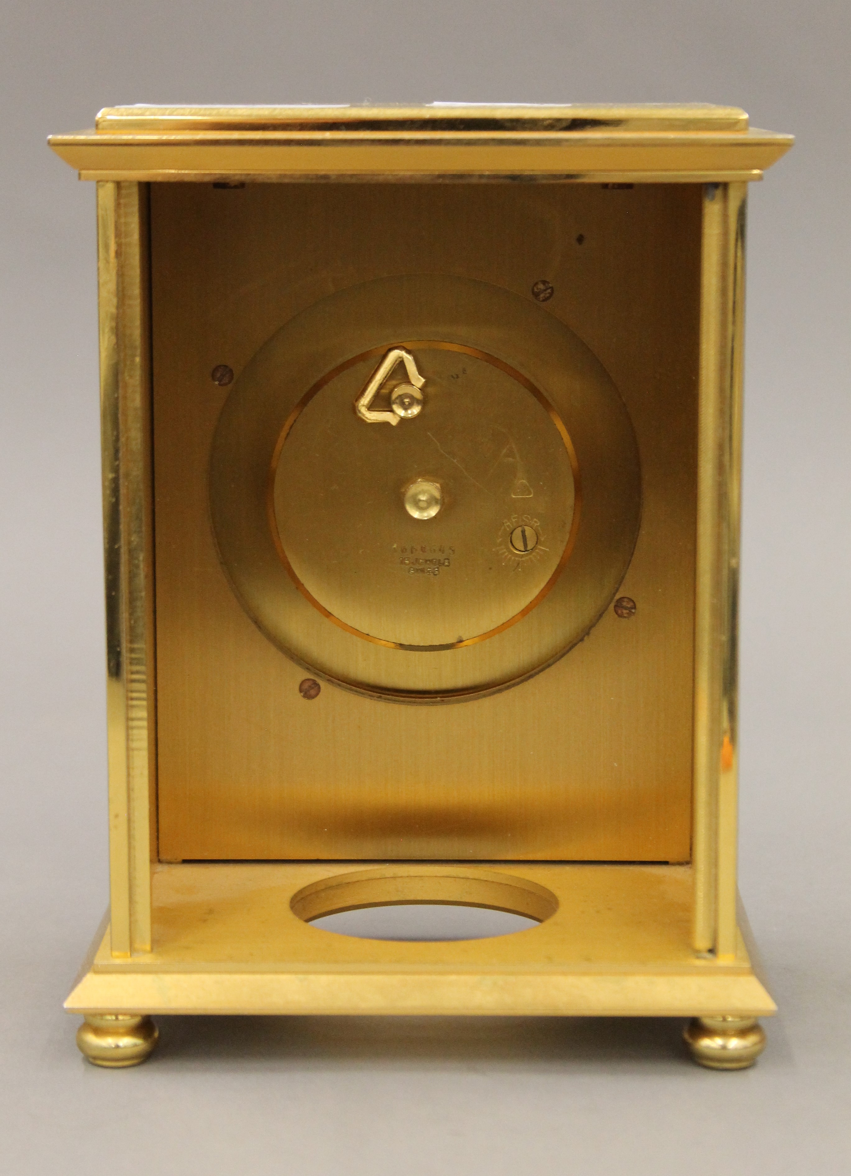 A brass mantle clock. 16.5 cm high. - Image 4 of 6