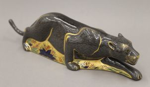 A Royal Crown Derby The Black Panther paperweight. 34 cm long.