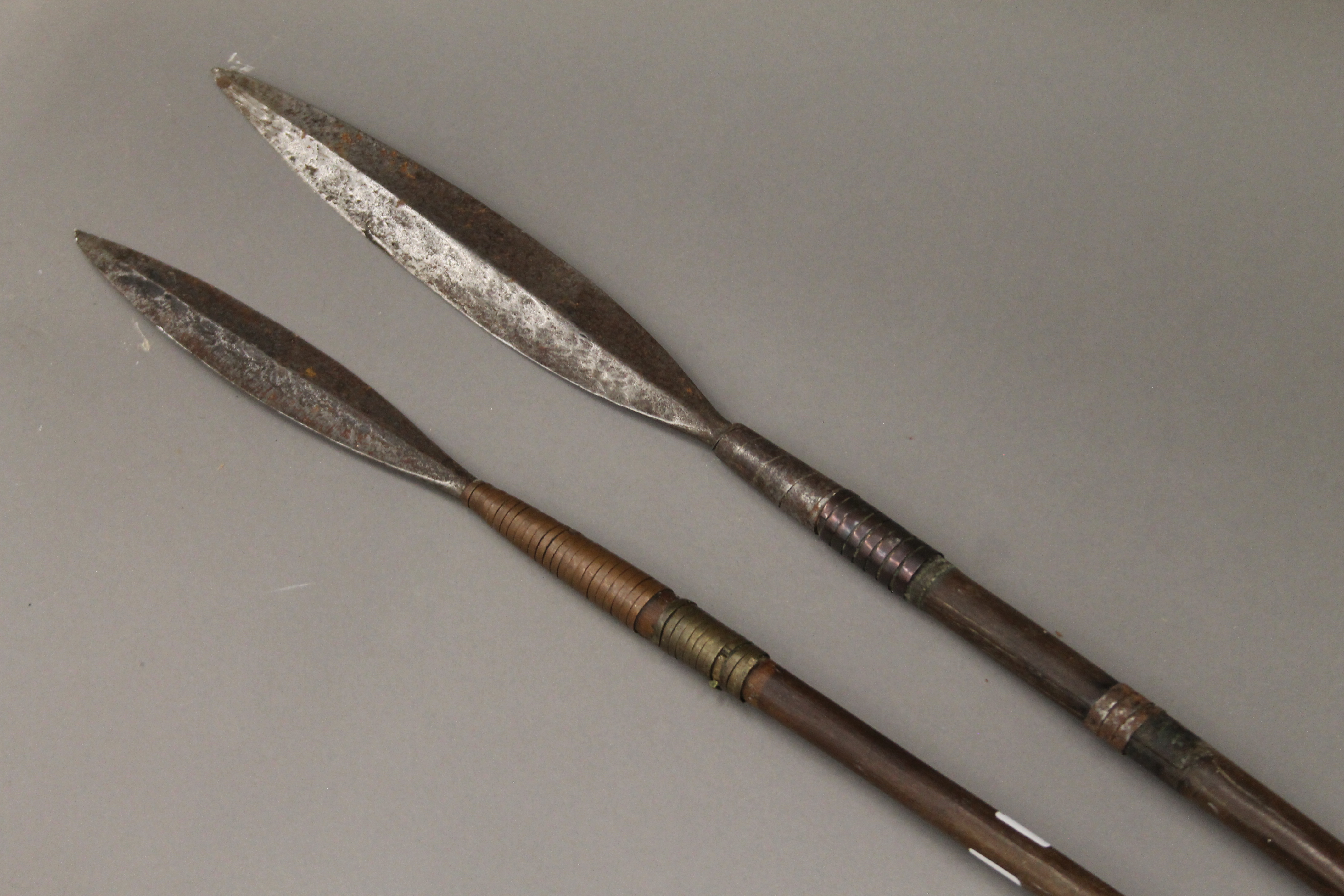 Two Zulu spears. The largest 134 cm long. - Image 2 of 3