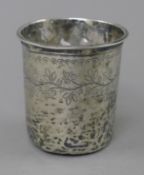 A French silver beaker. 7 cm high. 48.8 grammes.