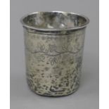 A French silver beaker. 7 cm high. 48.8 grammes.