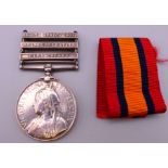 A Victorian South Africa medal with South Africa 1901 Orange Free State and Cape Colonly bars