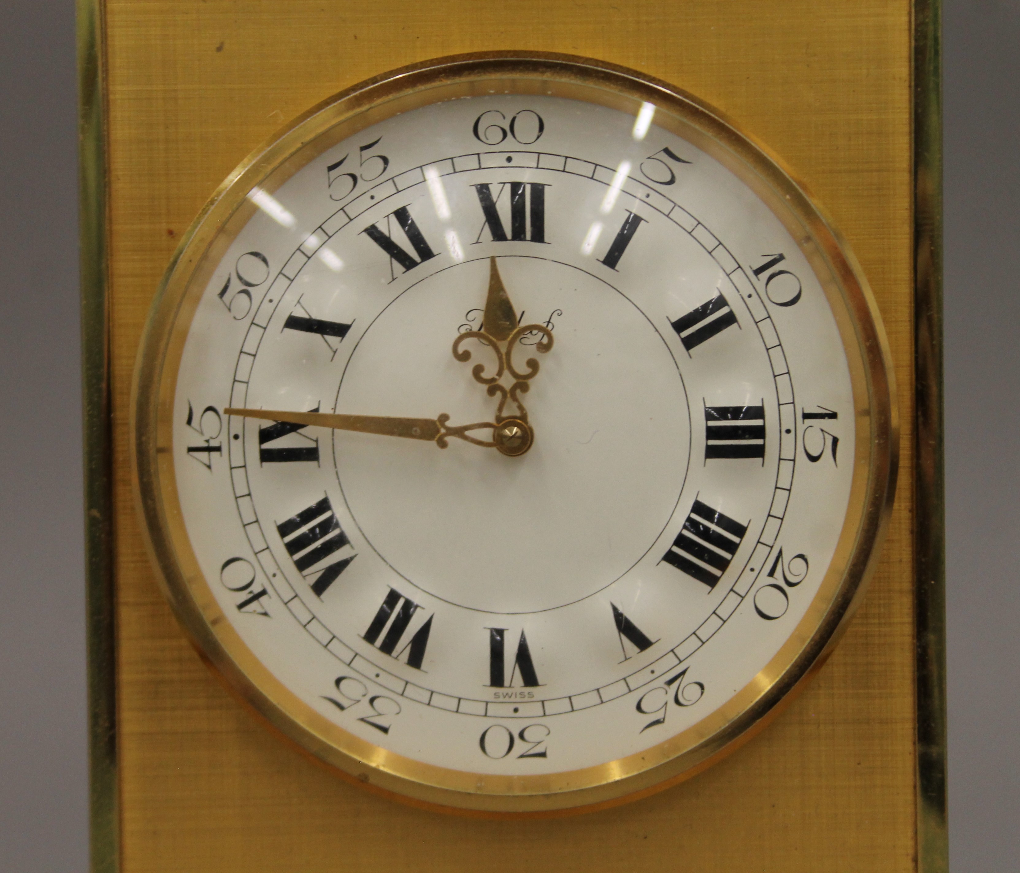 A brass mantle clock. 16.5 cm high. - Image 2 of 6