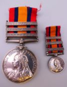 A Victorian South Africa medal with Transvaal Relieft of Mafeking and Rhodesia bars awarded to Capt.