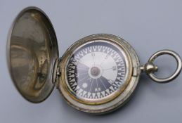 A WWI officer's marching compass, stamped Dennison Birmingham 102820 1916. 4.5 cm diameter.