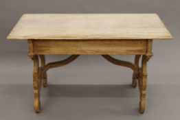 A Spanish pine table. 121 cm long.