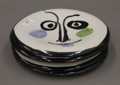 After PABLO PICASSO (1881-1973) Spanish, Four hand painted plates, limited editions,