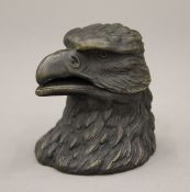 A bronze inkwell formed as an eagle. 7.5 cm high.