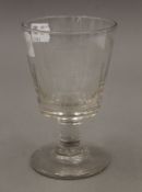 A 19th century etched Masonic glass. 13.5 cm high.