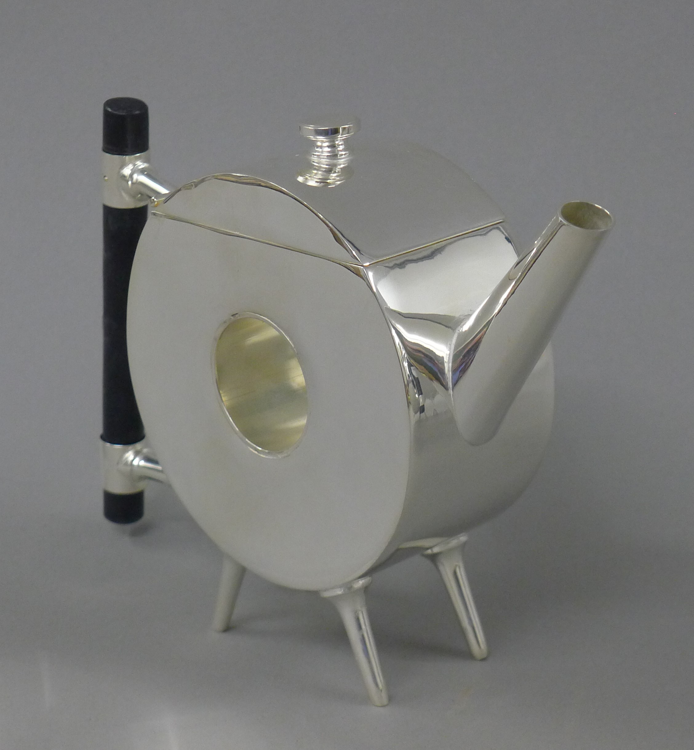 A Christopher Dresser style teapot. 13.5 cm high. - Image 2 of 3