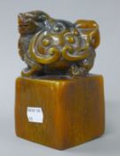 A Chinese seal. 14.5 cm high.