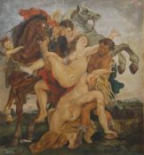 LATE 19TH/EARLY 20TH CENTURY SCHOOL, Classical Bacchic, oil on canvas, with later comedic additions,