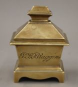 A Georgian bronze tobacco box. 10.5 cm wide.