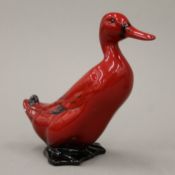 A Royal Doulton Flambe duck. 14.5 cm high.