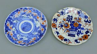 A late 19th century Japanese porcelain plate and an English porcelain plate. The former 24.