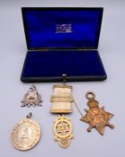 Four various medals/medallions, two for Caledonian Society,