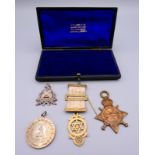 Four various medals/medallions, two for Caledonian Society,