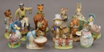 A collection of Beswick Beatrix Potter figurines.