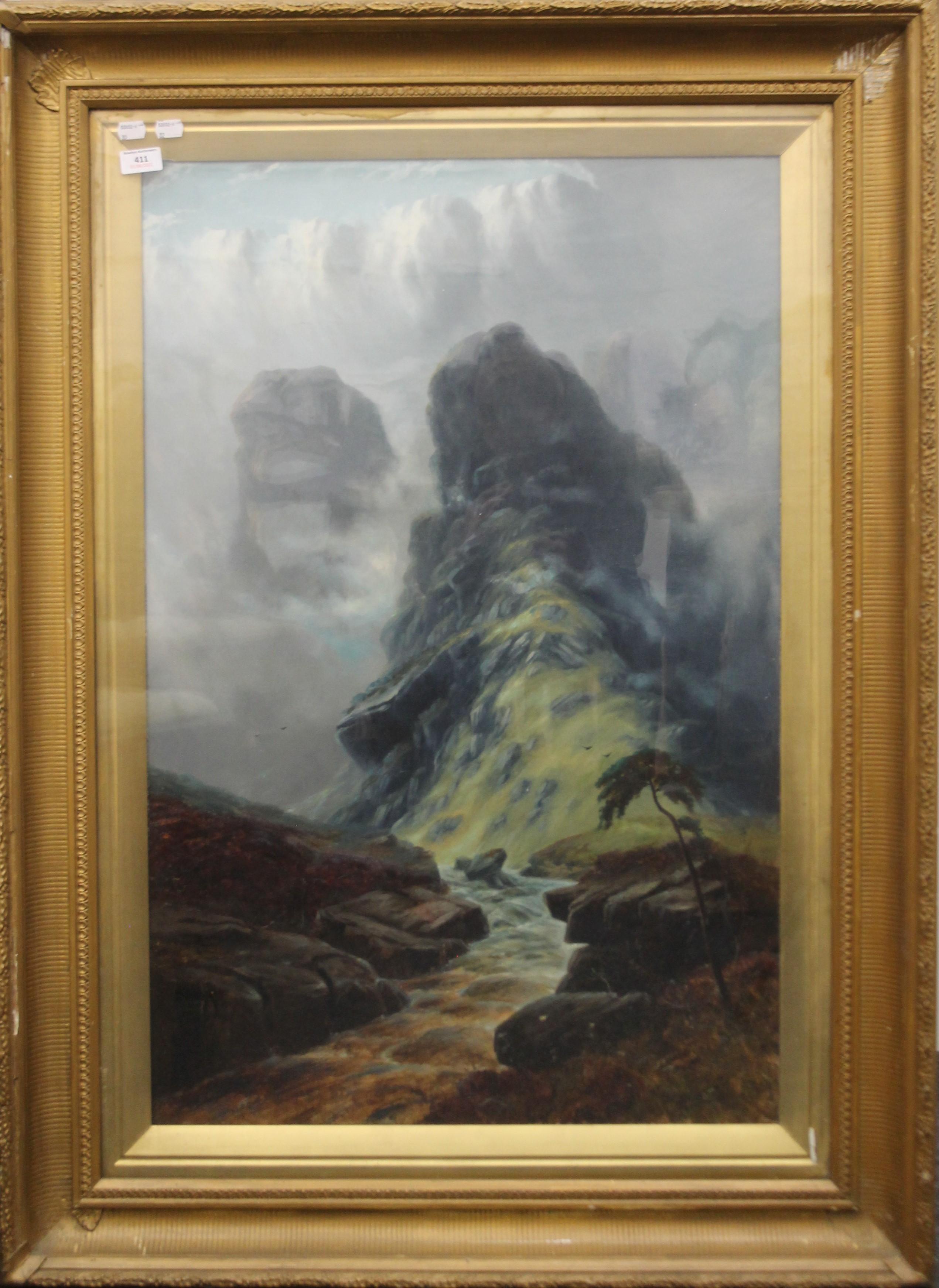 19TH CENTURY SCHOOL, Mountainous Landscape, oil on canvas, framed and glazed. 58.5 x 91 cm. - Image 2 of 3