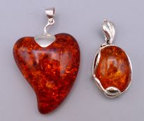Two dress pendants. Heart shape 4 cm high excluding suspension loop.
