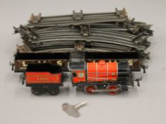 A Hornby tinplate railway.