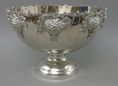 A silver plated grape punch bowl. 38 cm diameter.