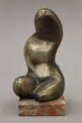 In the Manner of JEAN ARP (1886-1966) German-French, a bronze abstract figural study. 13 cm high.