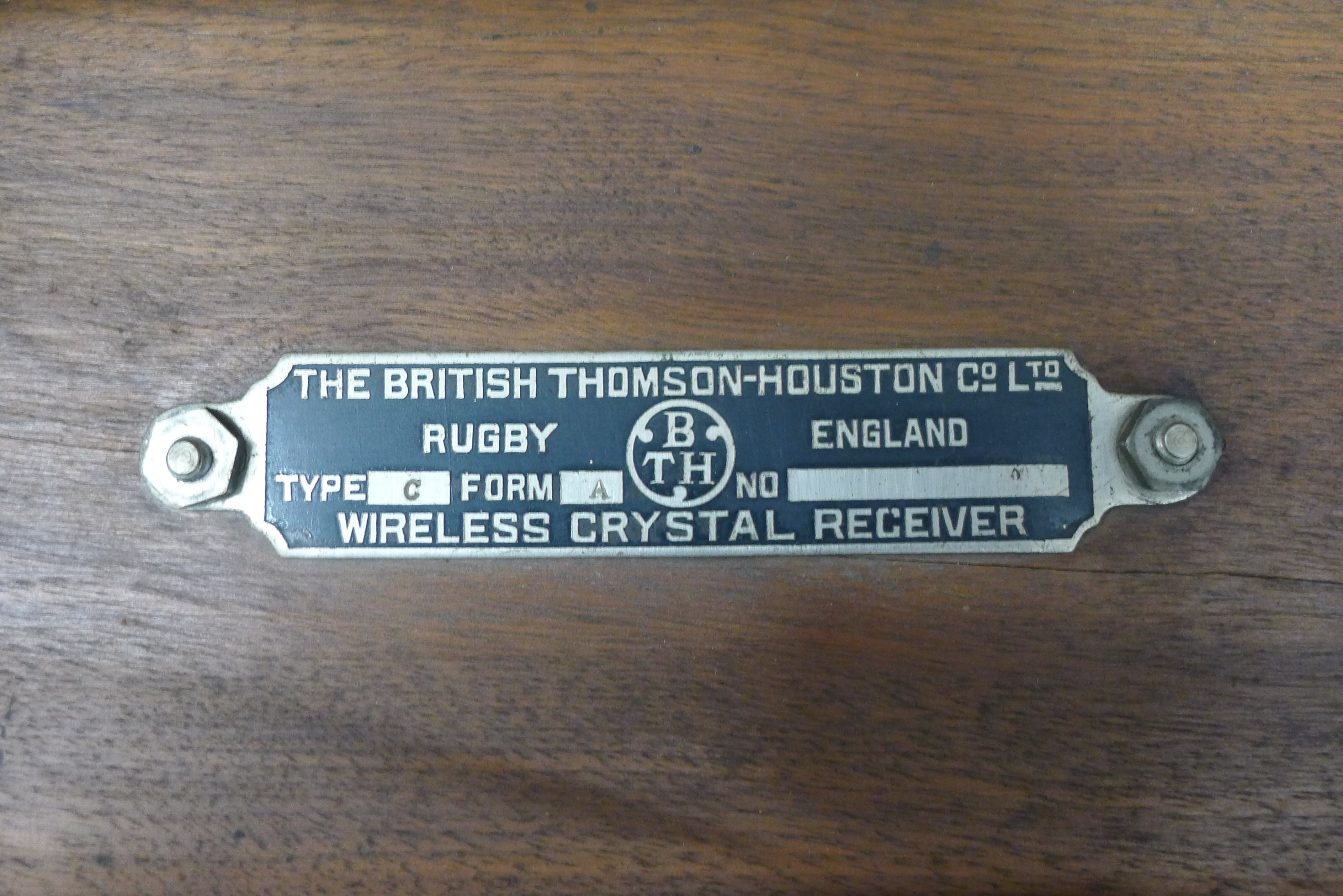 A BTH (British Thomson-Houston Co Lt) Wireless Crystal Receiver and headphones. 28.5 cm wide. - Image 5 of 9