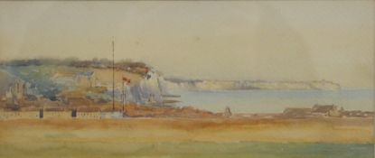 19TH CENTURY SCHOOL, Coastal Scene, watercolour, unsigned, framed and glazed. 29 x 12.5 cm.