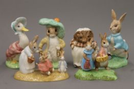 A collection of six large boxed Beswick Beatrix Potter figurines.