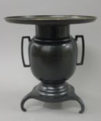 A Japanese bronze censer. 25.5 cm high.