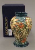 A boxed Moorcroft Spike vase. 15.5 cm high.