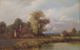 Country Scene, oil on board, framed. 71.5 x 46 cm.