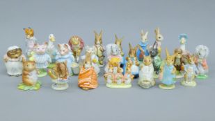 A collection of Beswick Beatrix Potter figurines.