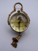 A pendant ball watch. 3.5 cm diameter.