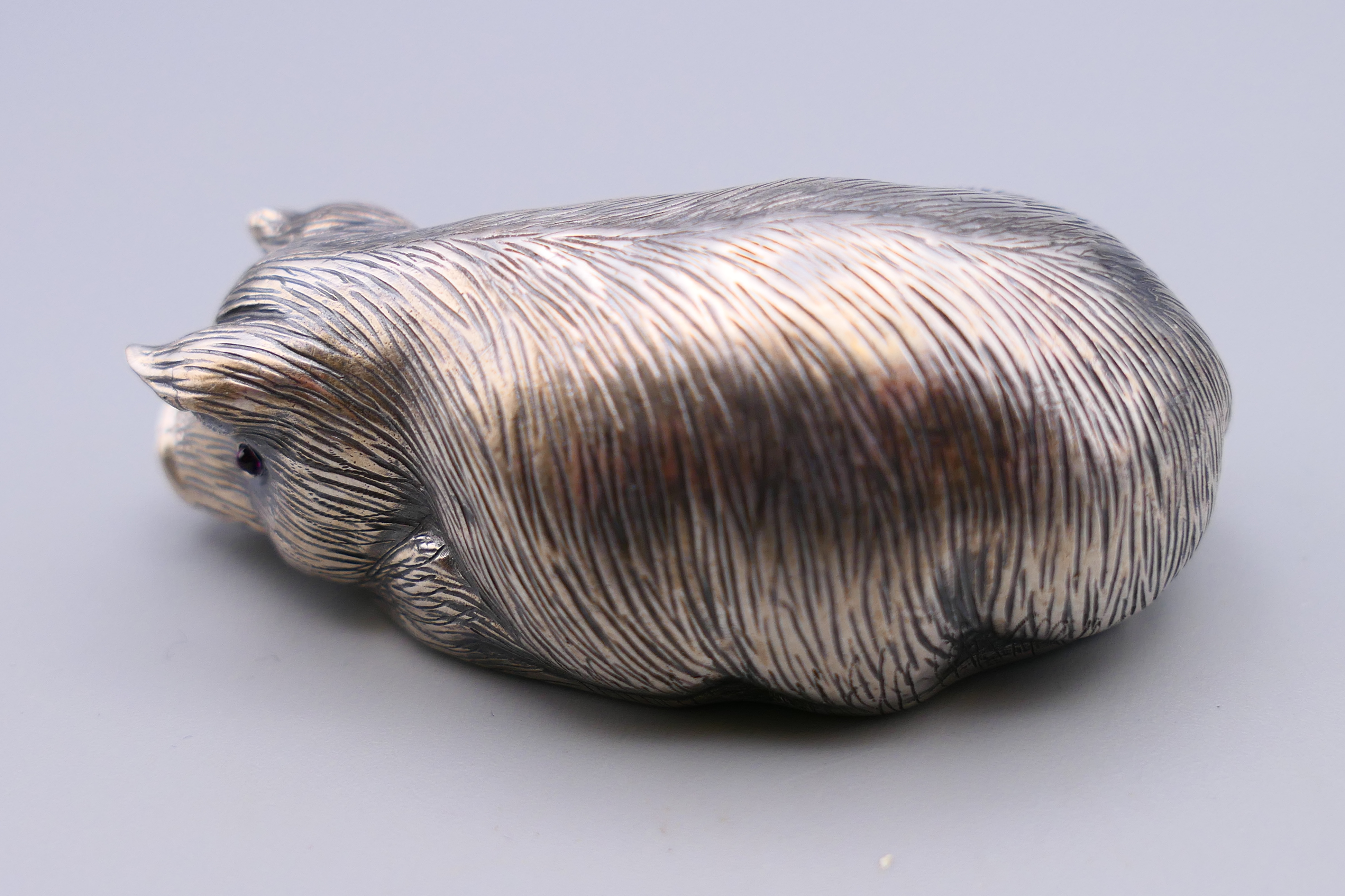 A silver model of a pig bearing Russian marks. 6 cm long. - Image 2 of 4