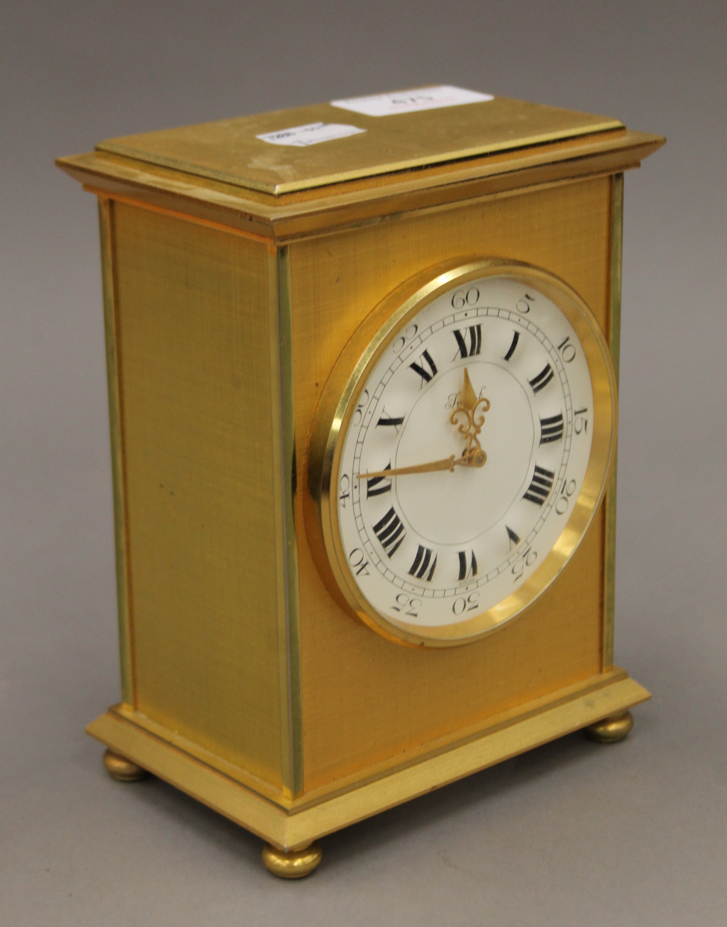 A brass mantle clock. 16.5 cm high. - Image 3 of 6