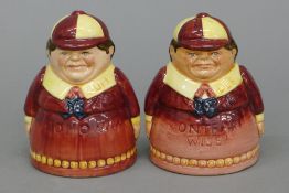 A Royal Doulton Tweedle Dee and Tweedle Dum cruet set. 8.5 cm high.