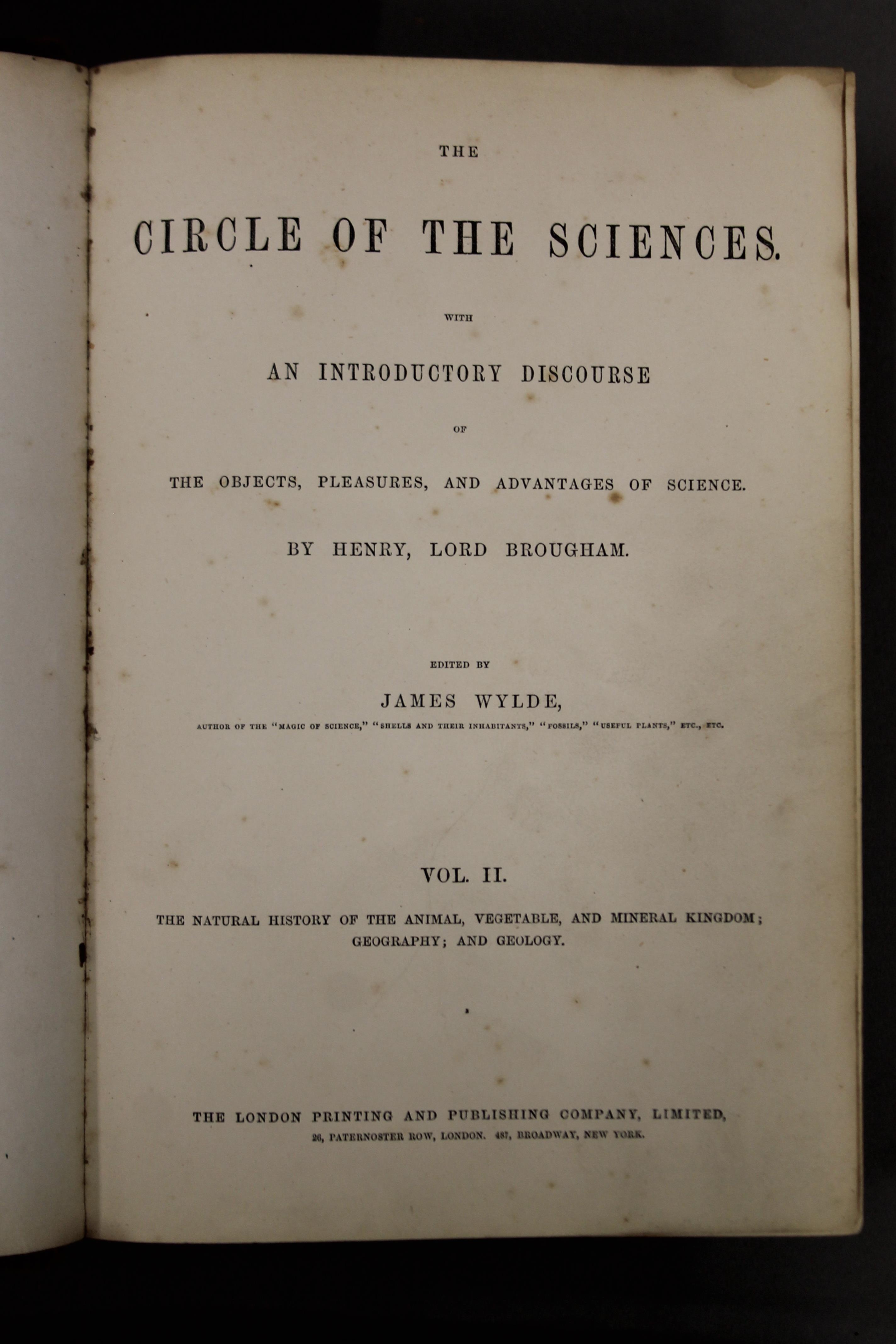 The Circle of the Sciences by Henry Lord Brougham, volumes 1 and 2; together with a Victorian Bible. - Image 4 of 6